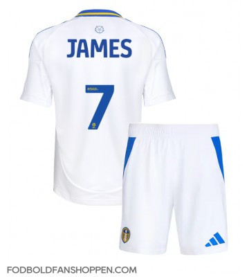 Leeds United Daniel James #7 Hjemmebanetrøje Børn 2024-25 Kortærmet (+ Korte bukser)